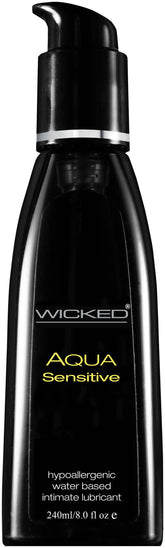 Wicked Aqua Sensitive Water Based Lubricant 240 ml 8 Ounce Bottle Water Based Lube